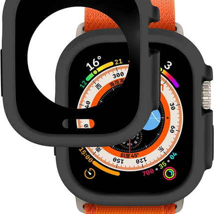 Compatible with Apple Watch Ultra 49 Mm Case All-Round Shockproof TPU Silicone Protective Cover Bumper Shock-Absorbing Scratch-Resistant Protective Case for Apple Watch Ultra 49 Mm (Black)