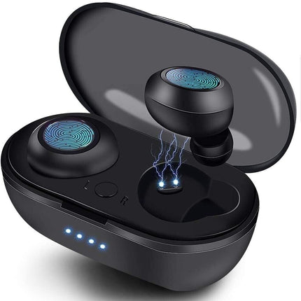 Audífonos Bluetooth Auriculares Impermeable Recargables Inalámbrico Color Negro
