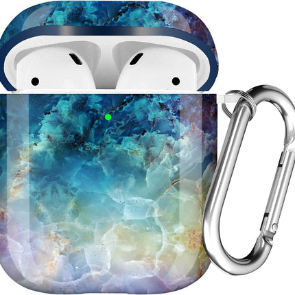 For Airpods Case Cover, for Airpods Protective Case Shockproof Hard PC Cover Skin Kit with Keychain for Girls Men Women Compatible with for Airpods 2& 1 Charging Case [Front LED Visible]